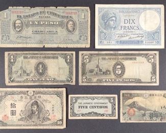 (7) WWII Japanese & International Bank Notes