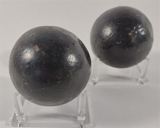 Two Civil War Replica 4lb 14oz Cannon Balls