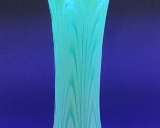 Fenton Boggy Bayou Reverse Drapery Uranium Vase