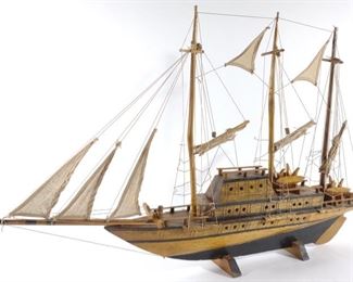 Vintage Model of Sailing Ship / Schooner