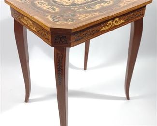 Italian Inlaid Music Box Table (Works)