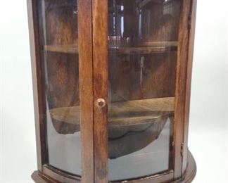 Miniature Bow Front Glass Curio Cabinet