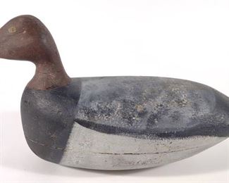 Hollow Carved Canvasback Duck Decoy