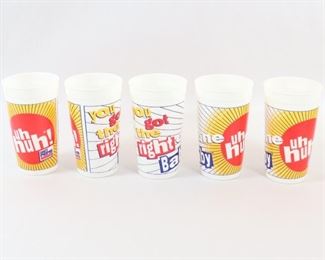094 Set Of 5 Vintage Diet Pepsi Plastic Cups