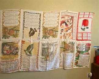 Vintage Cloth Calendars sewn togethet to make a tablecloth absolutely beautiful!