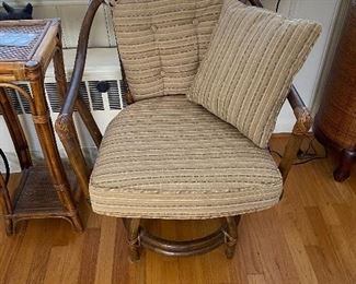 Rattan swivel chair (there are two) 