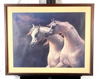 Large Signed Lithograph by Julia A. Wear in 1982~ Limited Edition 213/500 ~ 29" x 24" Framed
