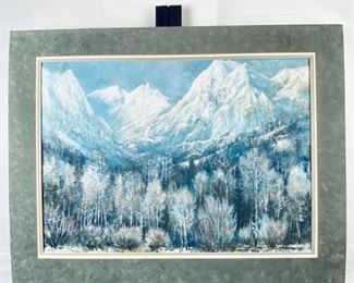 Large Original Watercolor by Local Colorado Artist David Throndson 30" x 22" Matted and Unframed