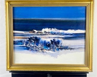 Beautiful Lithograph by John L. Mendoza ~ Pueblo, Colorado Artist ~ Measures 24" x 20" Framed