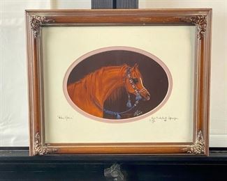  Small Signed & Numbered Limited Edition Print 147/300 by Ann Hatchet Sprague "Blue Yarn" 12" x 10" Framed