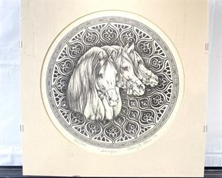 1979 Unframed Lithograph Signed and numbered by Shary B. Akers 160/200 ~ Measures 14" x 14"