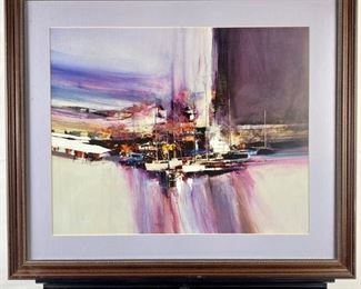 Beautiful Lithograph by Local Colorado Artist John L. Mendoza ~ Non Reflective Glass~ 25" x 21" Framed