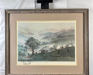 Large Signed Limited Edition Lithograph by Michael Sloan 91/100 ~ 1980 "A New Dawn" 32" x 35" Framed