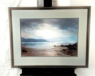  Original Pastel (Chalk)? Signed by Artist "CJA-Stones" 1993 ~ Measures 23" x 30" Framed ~ Landscape