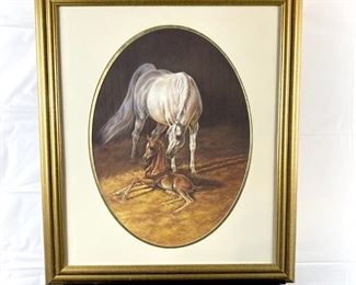  Signed Limited Edition Lithograph by Shary B. Akers 53/125 in an Oval Matting 24" x 28" Framed