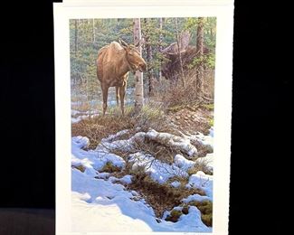John Seerey-Lester Signed Limited Edition Lithograph 314/950 "Hidden Admirer - Moose" 22" x 31"