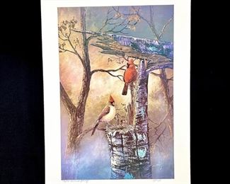  Beautiful Signed Limited Edition by Rick Kelley "Splendor in Red" ARTIST PROOF 56/58 Measures 18" x 25" Unframed