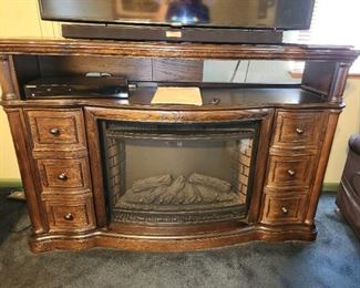 Electric fireplace TV console