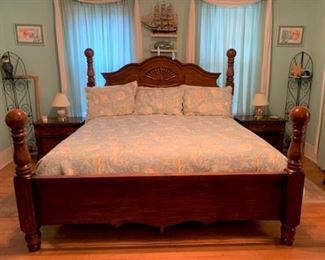 King-size headboard, footboard, and frame (mattress will not be for sale)