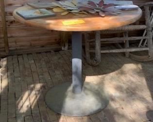 Table with metal base