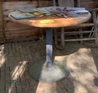 Table with metal base