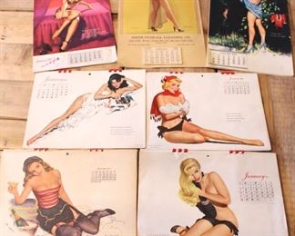 Seven Vintage Pinup Calendars, 1950-1953.  $175.00.
