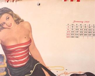 Vintage Pinup Calendars, 1950-1953.  $175.00.  For lot of seven.