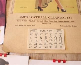 Vintage Pinup Calendars, 1950-1953.  $175.00.  For lot of seven.  