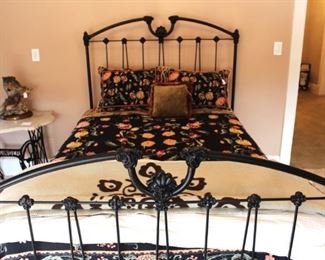 Gorgeous HEAVY iron bed.  The mattress and box springs are not for sale on this bed.  BED ONLY.                     BUY IT NOW!  $350.00.            67 1/2" W x 57 1/2" H.