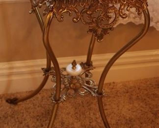 Victorian marble top plant stand. $250.00.                           15" x 15" x 34 1/2" H.