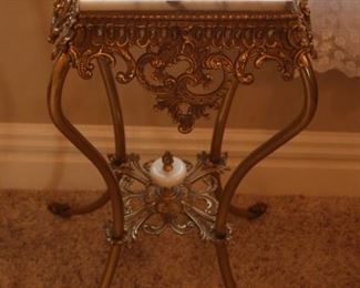 Victorian marble top plant stand. $250.00.                           15" x 15" x 34 1/2" H.