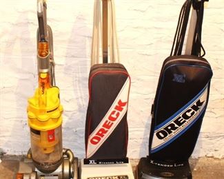 Dyson and Oreck vacuums.  