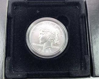 2021 Peace Silver Dollar, US Mint in Box