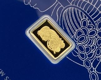 1g Gold 'Lady Fortuna' PAMP Suisse Bar 999.9