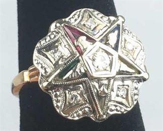 10K Yellow Gold Eastern Star Ring