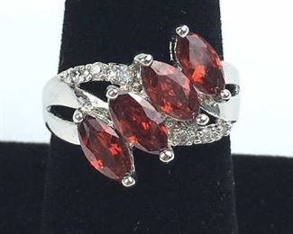 925 Silver Garnet Ring