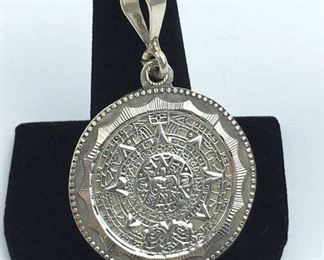 925 Silver Aztec Pendant, Nice