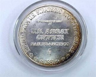 1981 US Assay Office 1oz Silver Round, BU