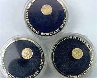 (3) 1980 South Africa Mini 14K Gold Kreugerrands