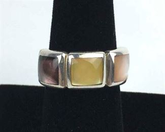 925 Silver Mother of Pearl Ring