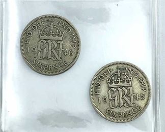 1945, 1946 Great Britain Six Pence