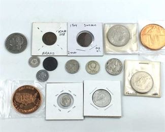 Assorted World Coins & Copper Rounds