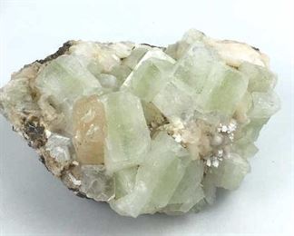 Green Apophyllite w/ Stilbite Cluster