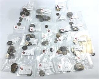 World Coin Collection Separated by Country