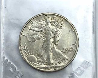 1943-D Silver Walking Liberty Half Dollar AU