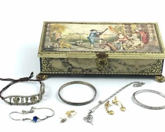 Antoine Watteau Music Party Tin Box w/ Jewelry