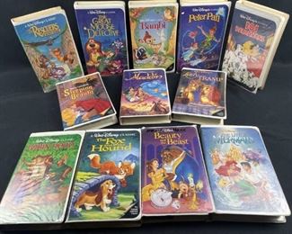 Assorted Retro Disney VHS Tapes, Black Diamond