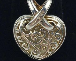 925 Silver Filigree Heart Pendant