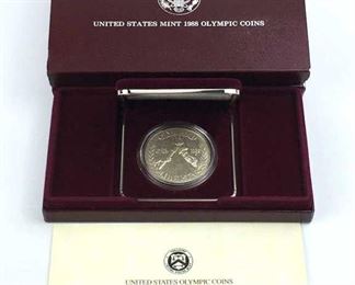 1988 Proof Olympics Silver Dollar, US Mint