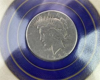 1922 Peace Silver Dollar, Carded w/ Info